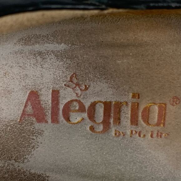 Alegria Debra Delicut Shoes Womens Size 8 8.5 Black Leather Clog Slip On - Picture 9 of 11